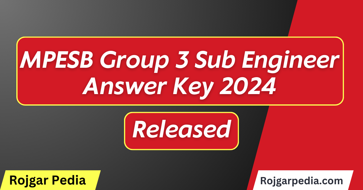 MPESB Group 3 Sub Engineer Answer Key 2024