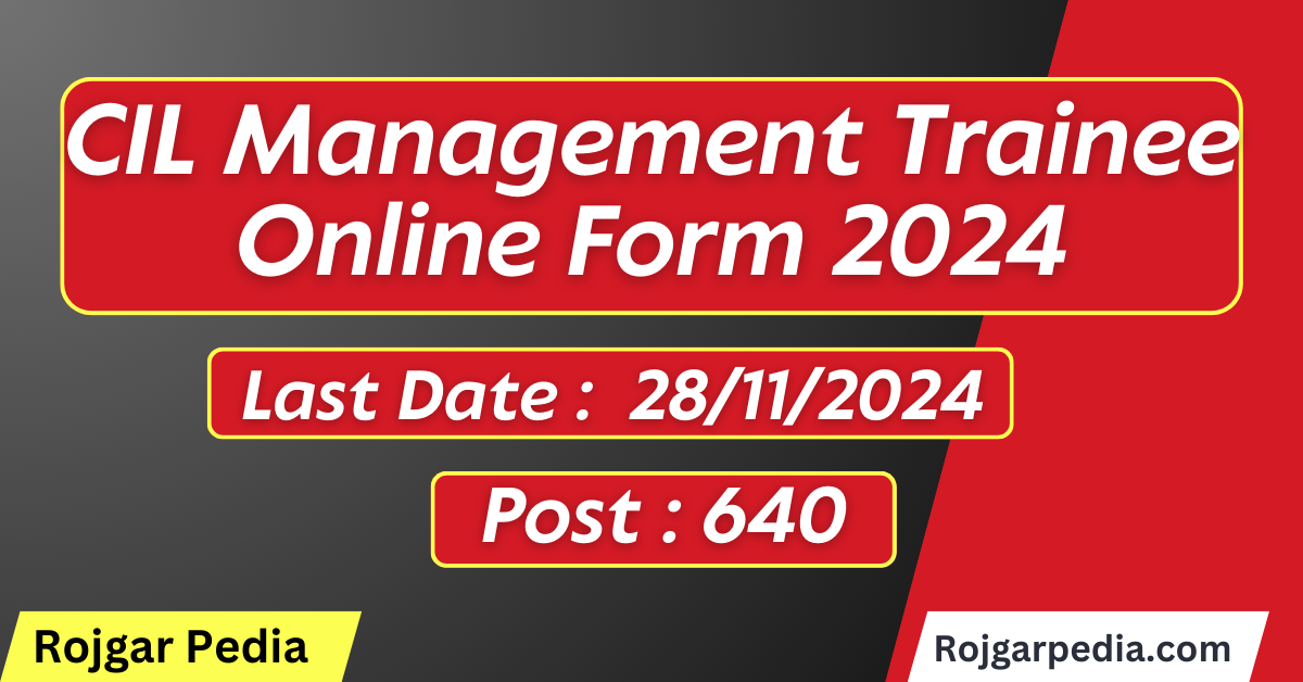 CIL Management Trainee Online Form 2024