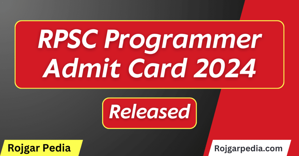 RPSC Programmer Admit Card 2024