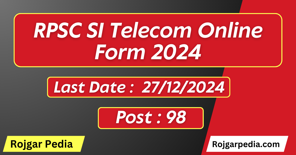 RPSC SI Telecom Online Form 2024