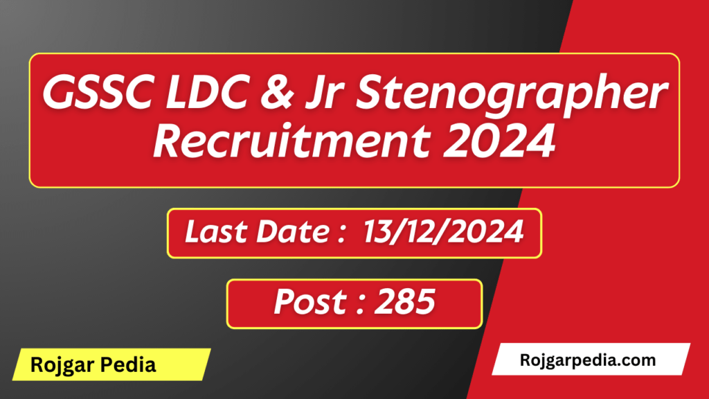 GSSC LDC & Jr Stenographer Recruitment 2024