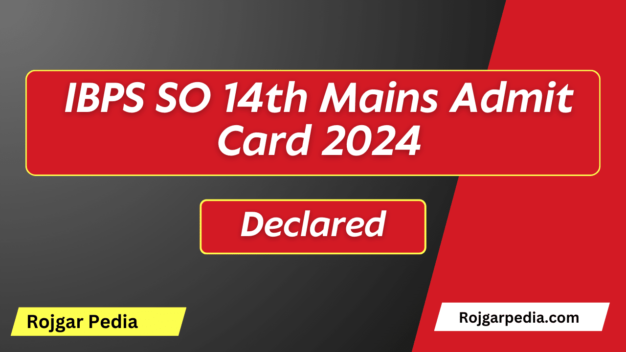 IBPS SO 14th Mains Admit Card 2024