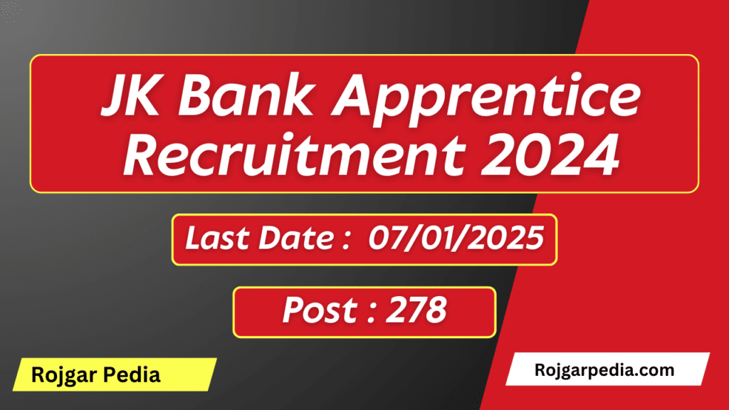 JK Bank Apprentice Recruitment 2024