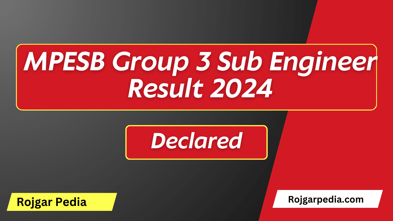 MPESB Group 3 Sub Engineer Result 2024