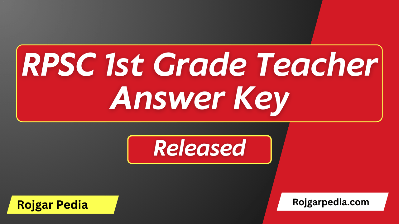 RPSC 1st Grade Teacher Answer Key