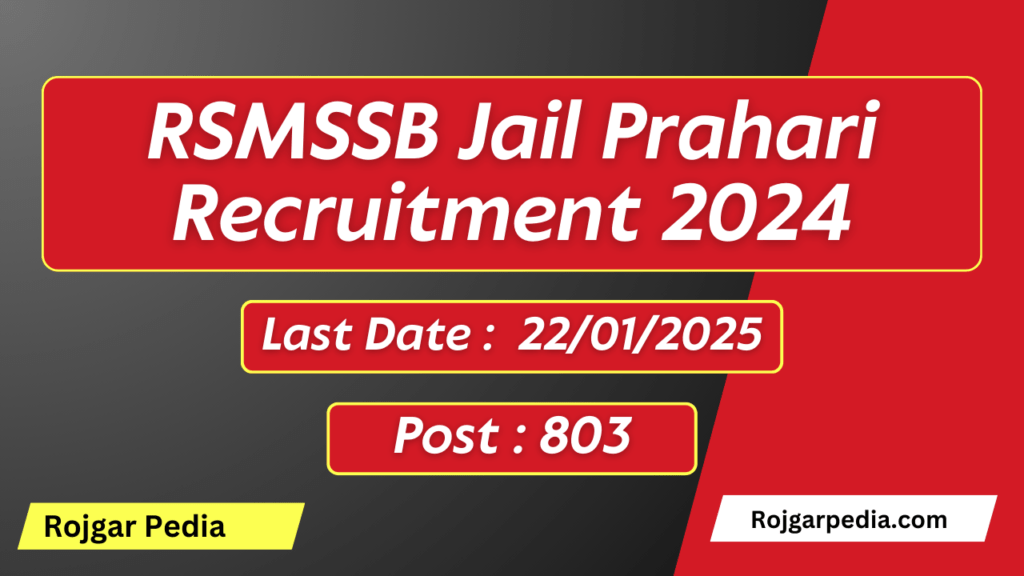 RSMSSB Jail Prahari Recruitment 2024