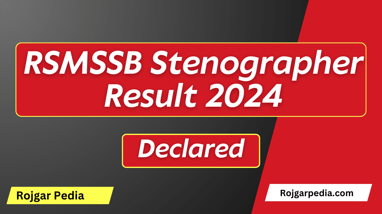 RSMSSB Stenographer Result 2024