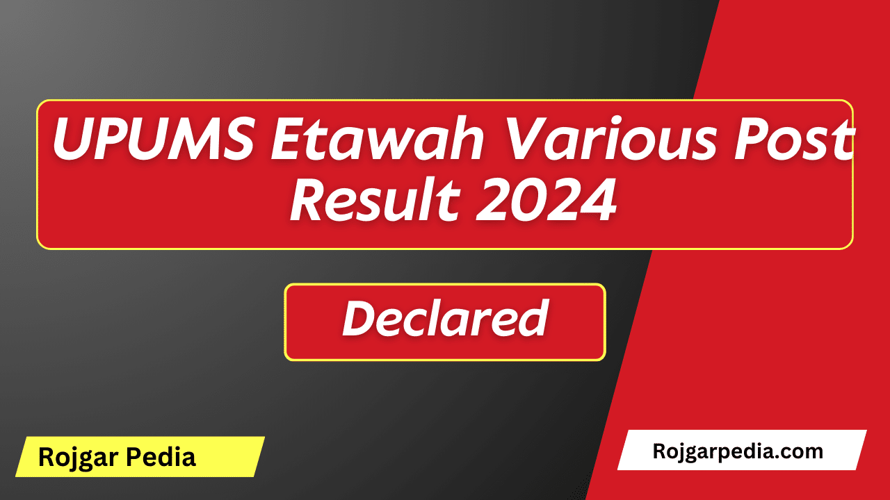 UPUMS Etawah Various Post Result 2024