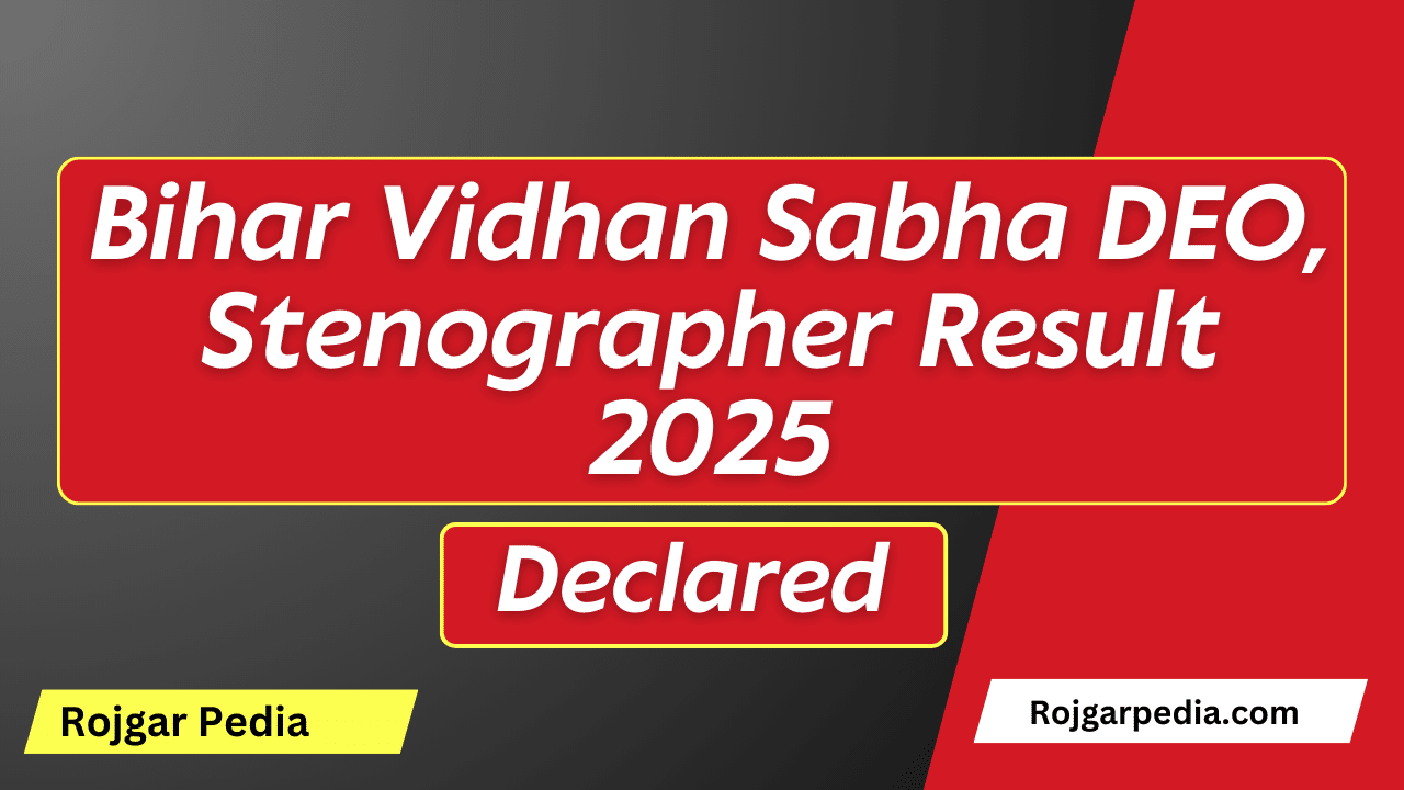 Bihar Vidhan Sabha DEO Stenographer Result 2025