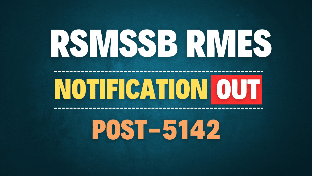 RSMSSB RMES Paramedical Staff Recruitment 2025
