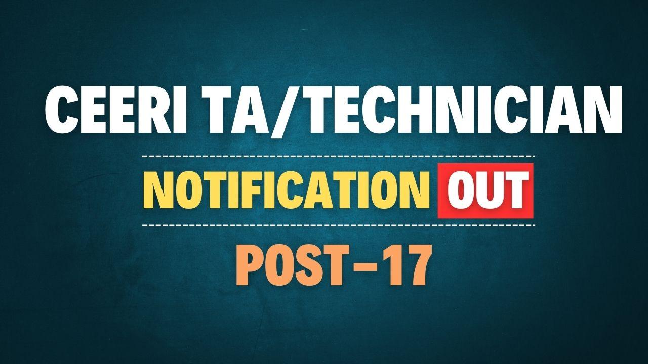 CSIR CEERI Technical Assistant and Technician Recruitment 2025