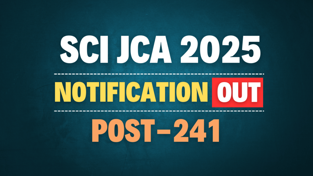 SCI JCA Recruitment 2024