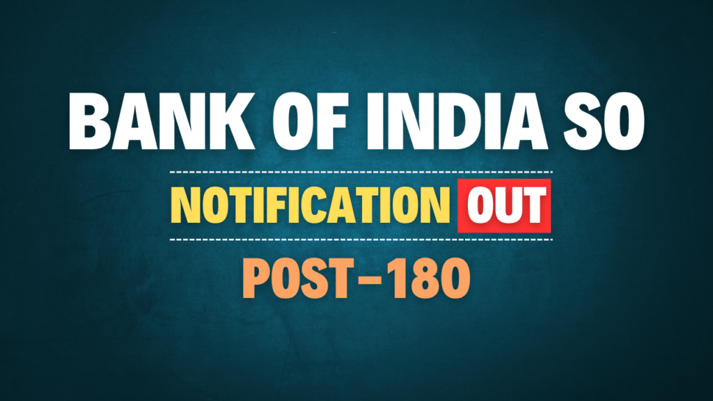 Bank of India SO Recruitment 2025