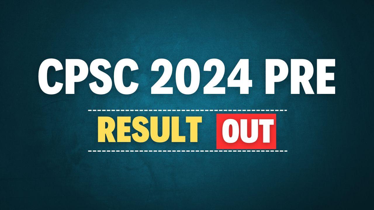 CGPSC SSE 2024 Pre Result