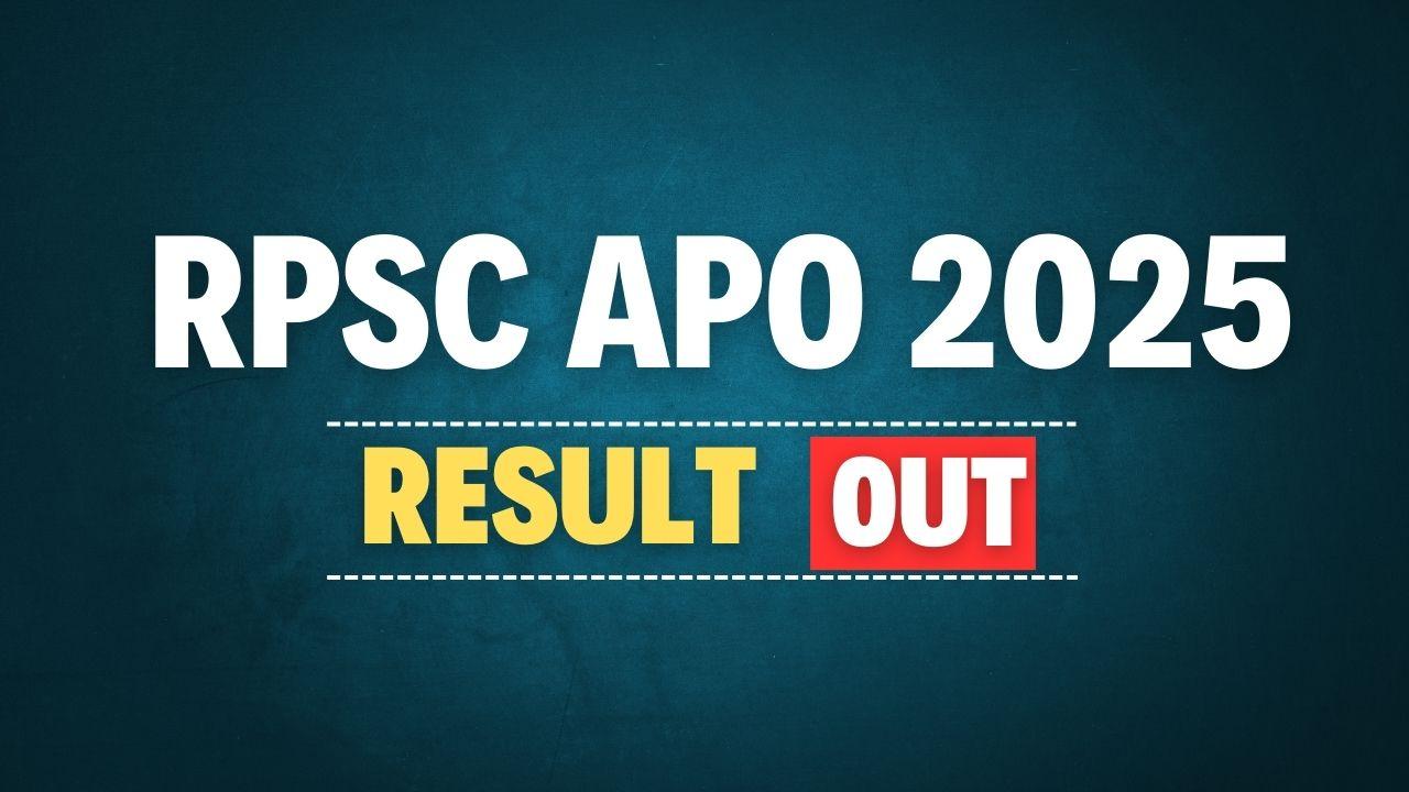 RPSC Assistant Prosecution Officer Pre Result & Marks 2025