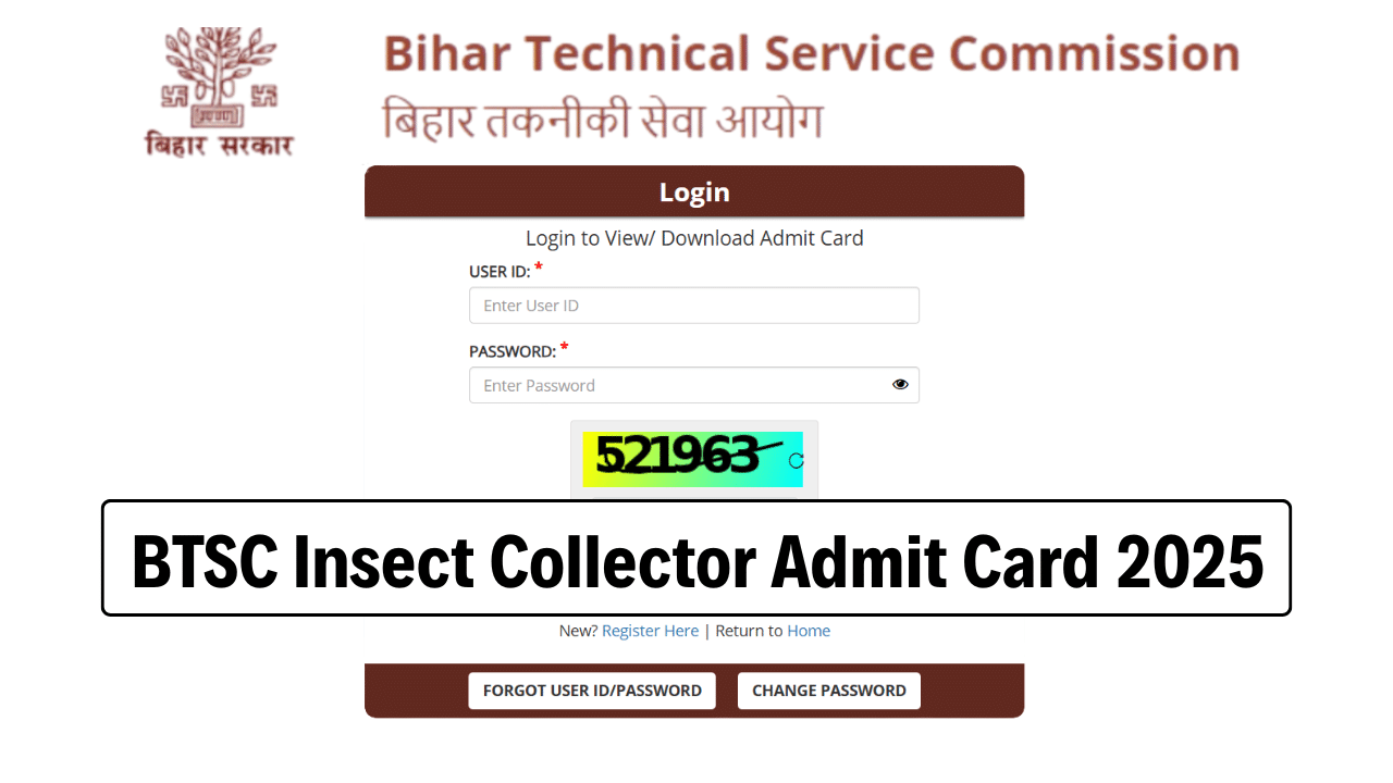 BTSC Insect Collector Answer Key 2025
