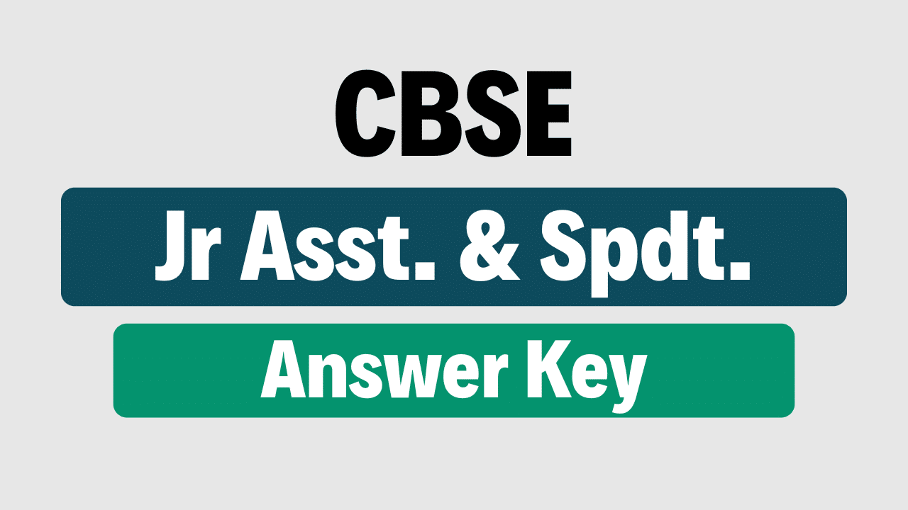 CBSE Recruitment Answer Key 2025
