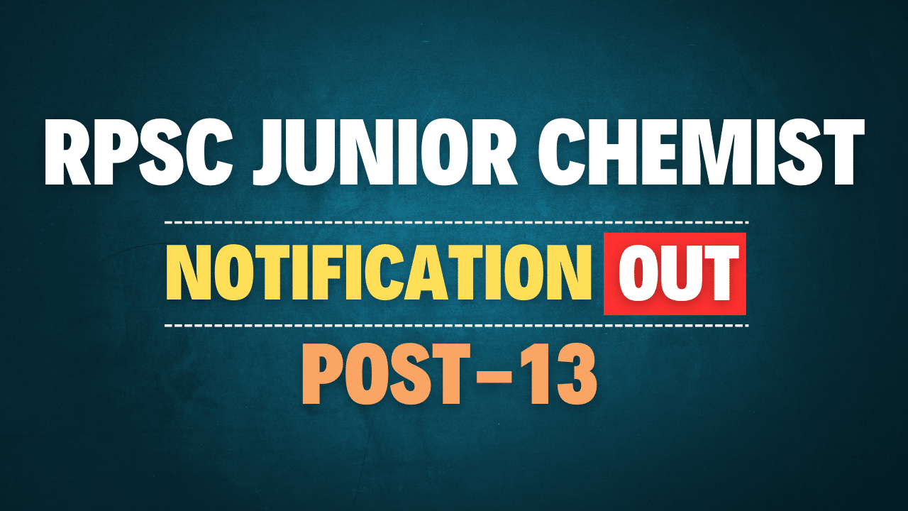RPSC Junior Chemist Recruitment 2025