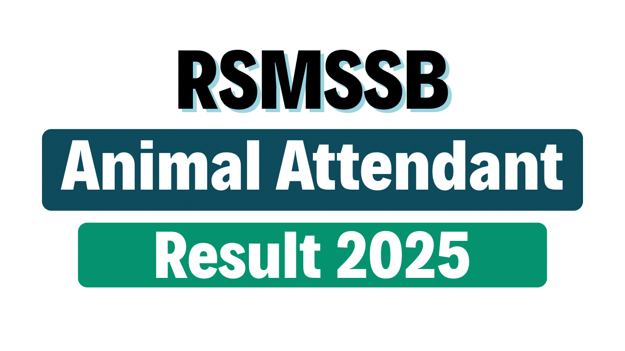 RSMSSB Animal Attendant Result 2024