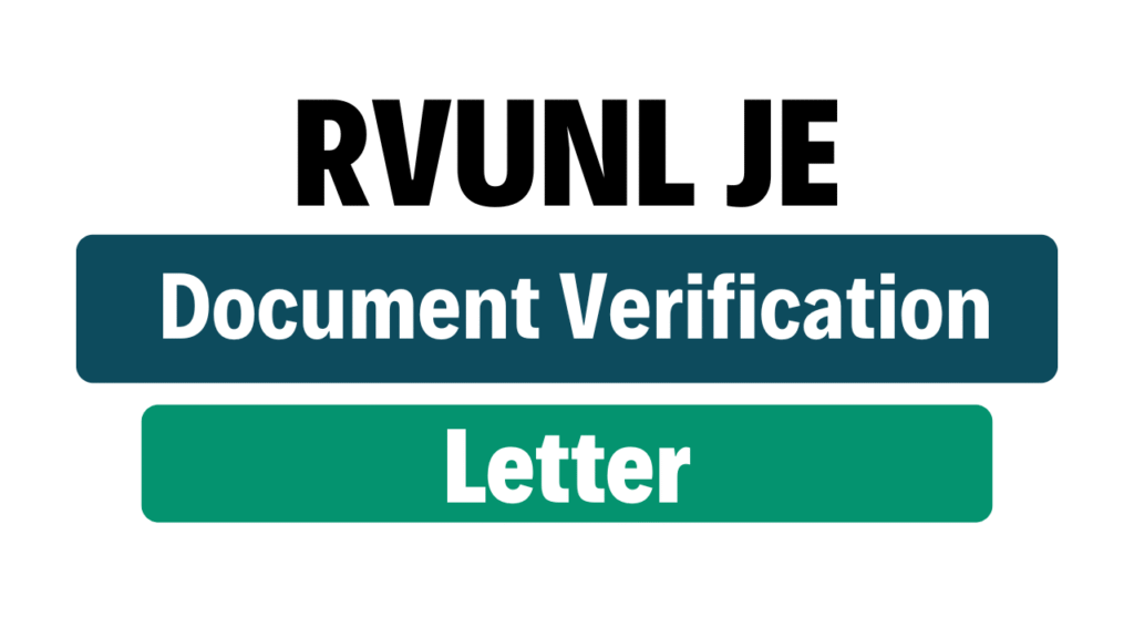 RVUNL JE DV Letter 2025