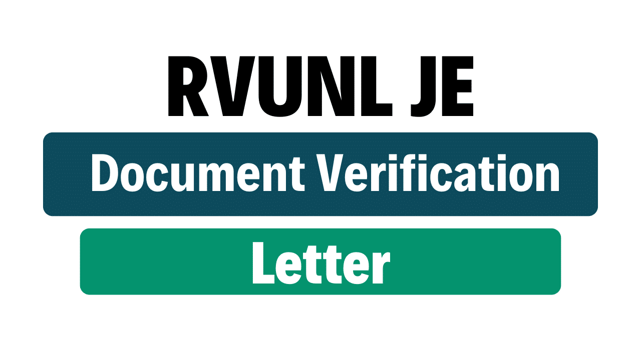 RVUNL JE DV Letter 2025