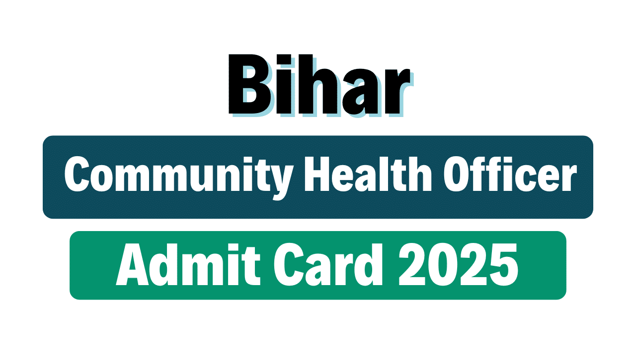 SHS Bihar CHO Admit Card 2025