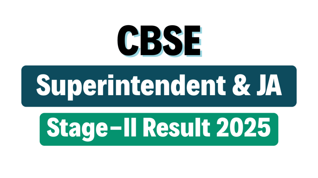 CBSE Stage-II Result 2025
