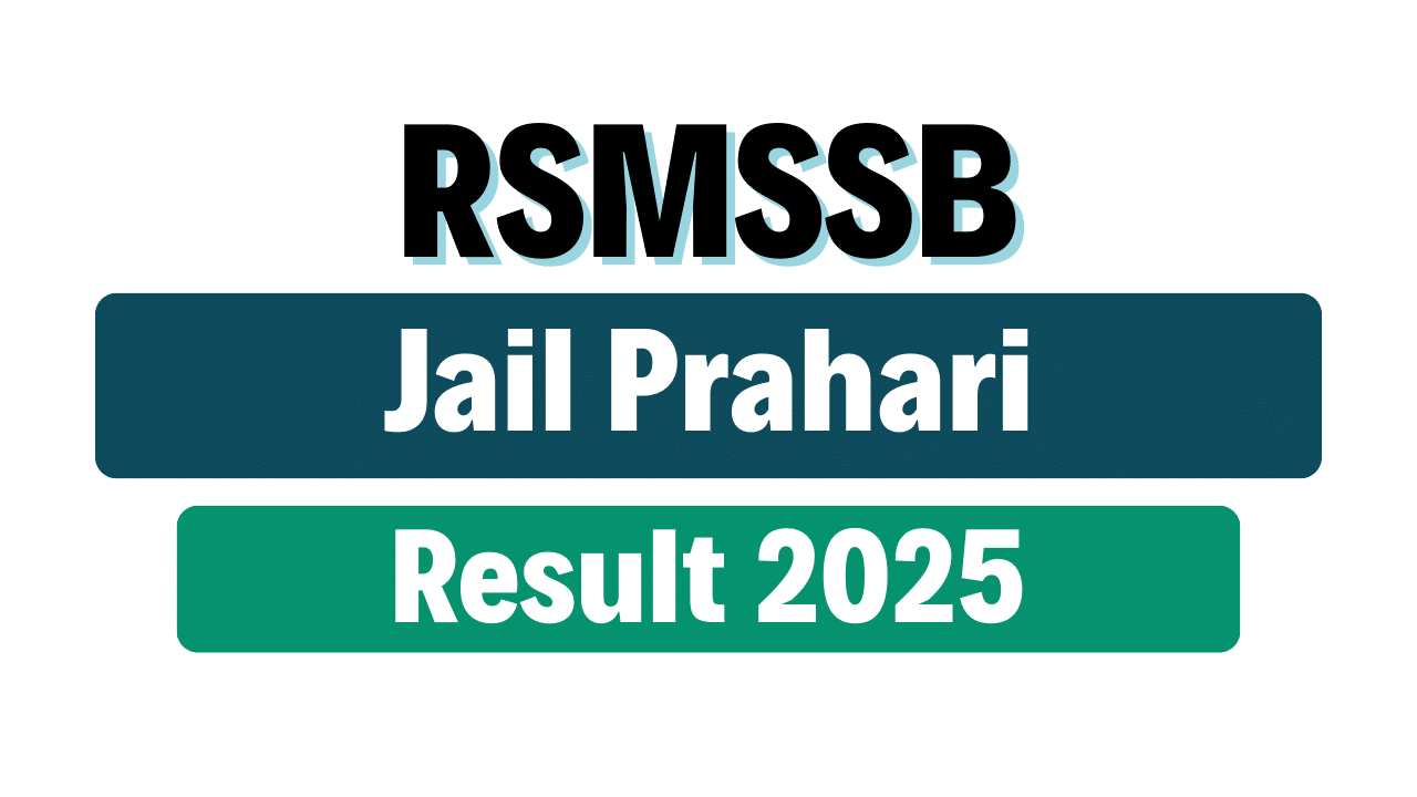 RSMSSB Jail Prahari Result 2025