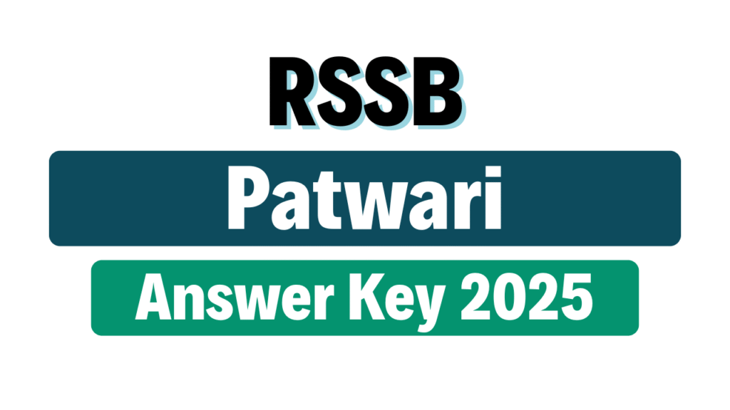 RSMSSB Patwari Answer Key 2025