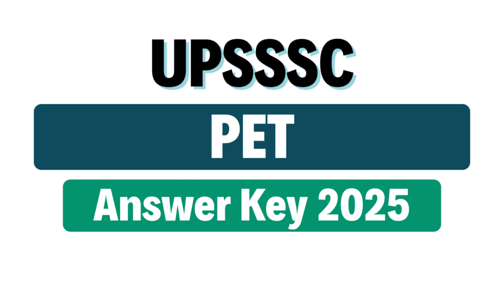 UPSSSC PET Answer Key 2025