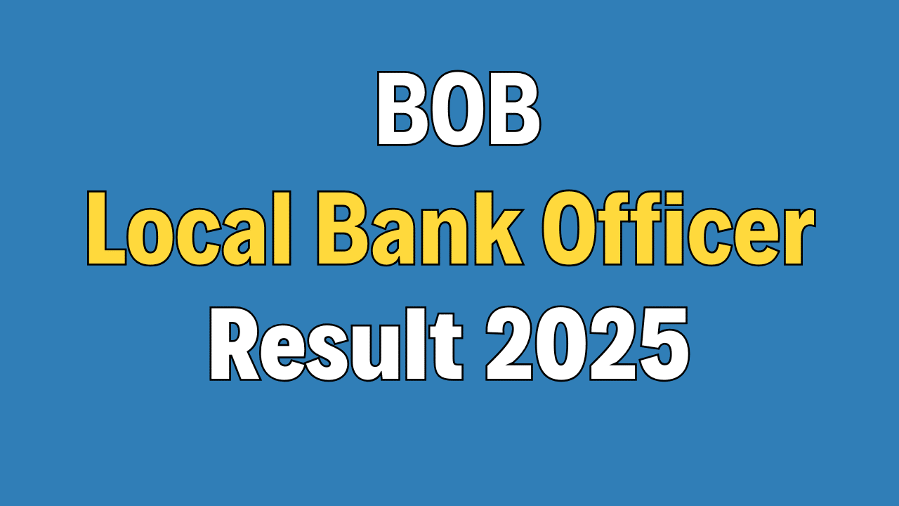 BOB LBO Local Bank Officer Result 2025