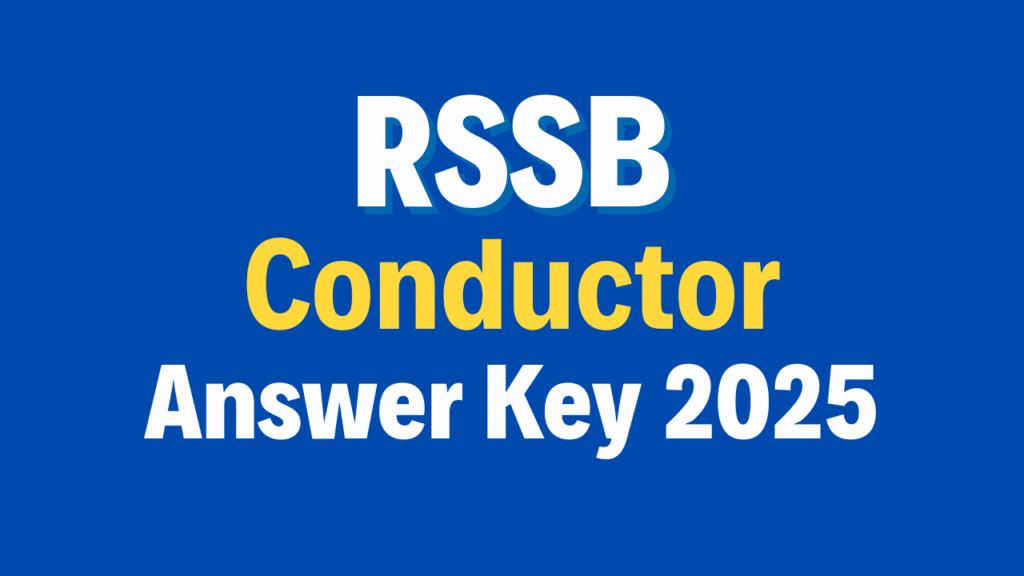 RSSB Conductor Exam Answer Key 2025