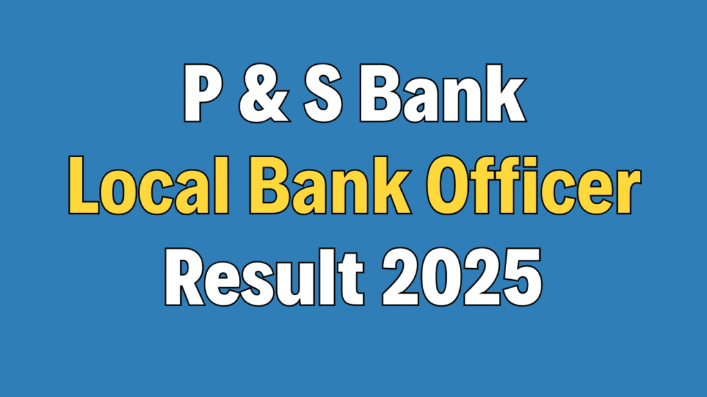 Punjab and Sind Bank LBO Result 2025