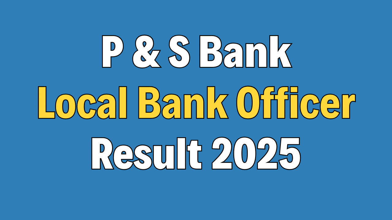 Punjab and Sind Bank LBO Result 2025