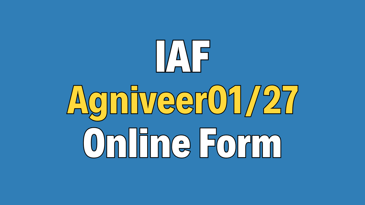 Air Force Agniveer Intake 01/2027