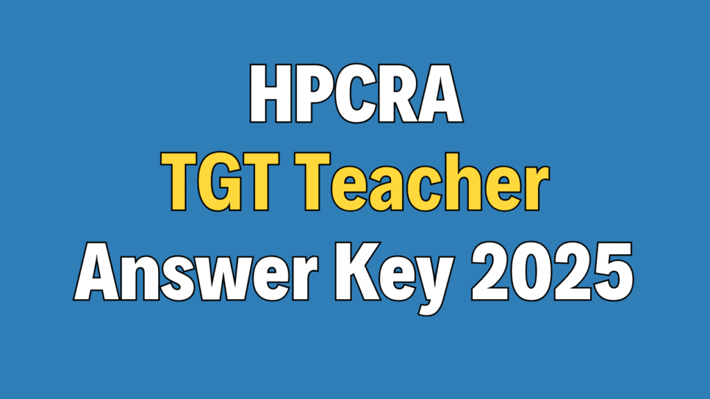HPCRA TGT Teacher Answer Key 2025
