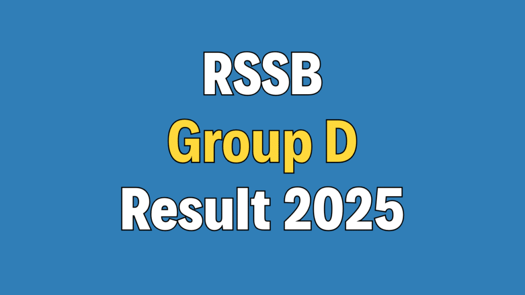 RSMSSB Group D Result 2025