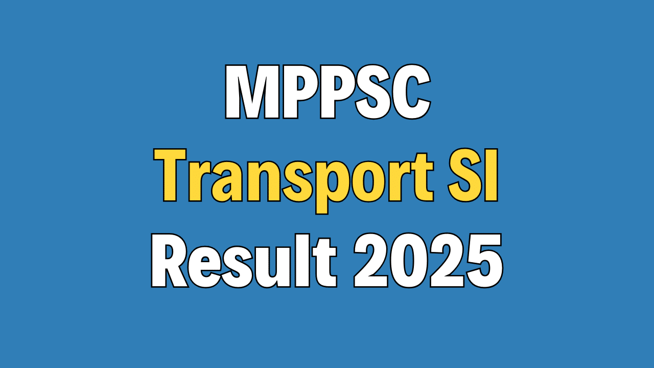MPPSC Transport Sub Inspector Result 2025 