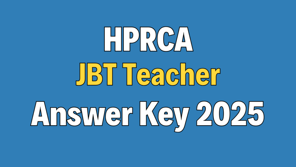 HPRCA JBT Teacher Answer Key 2025