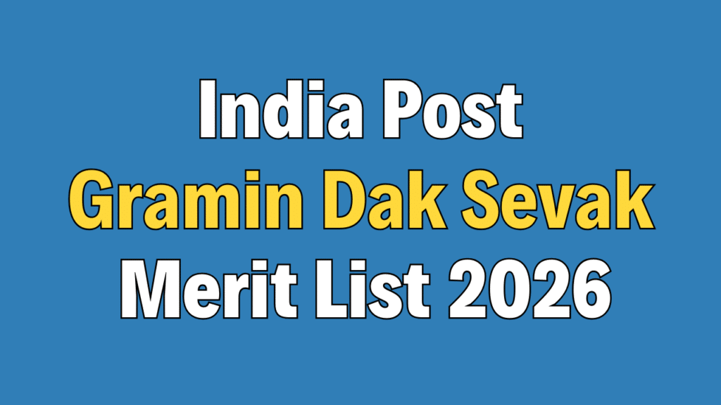india post gds merit list 2026
