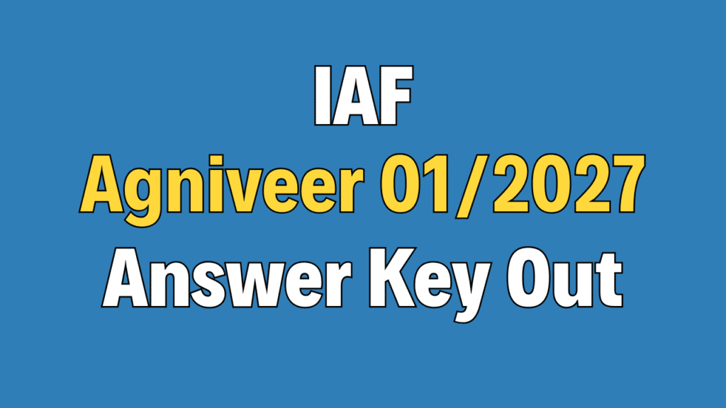 Air Force Agniveer Intake 01/2027 Answer Key