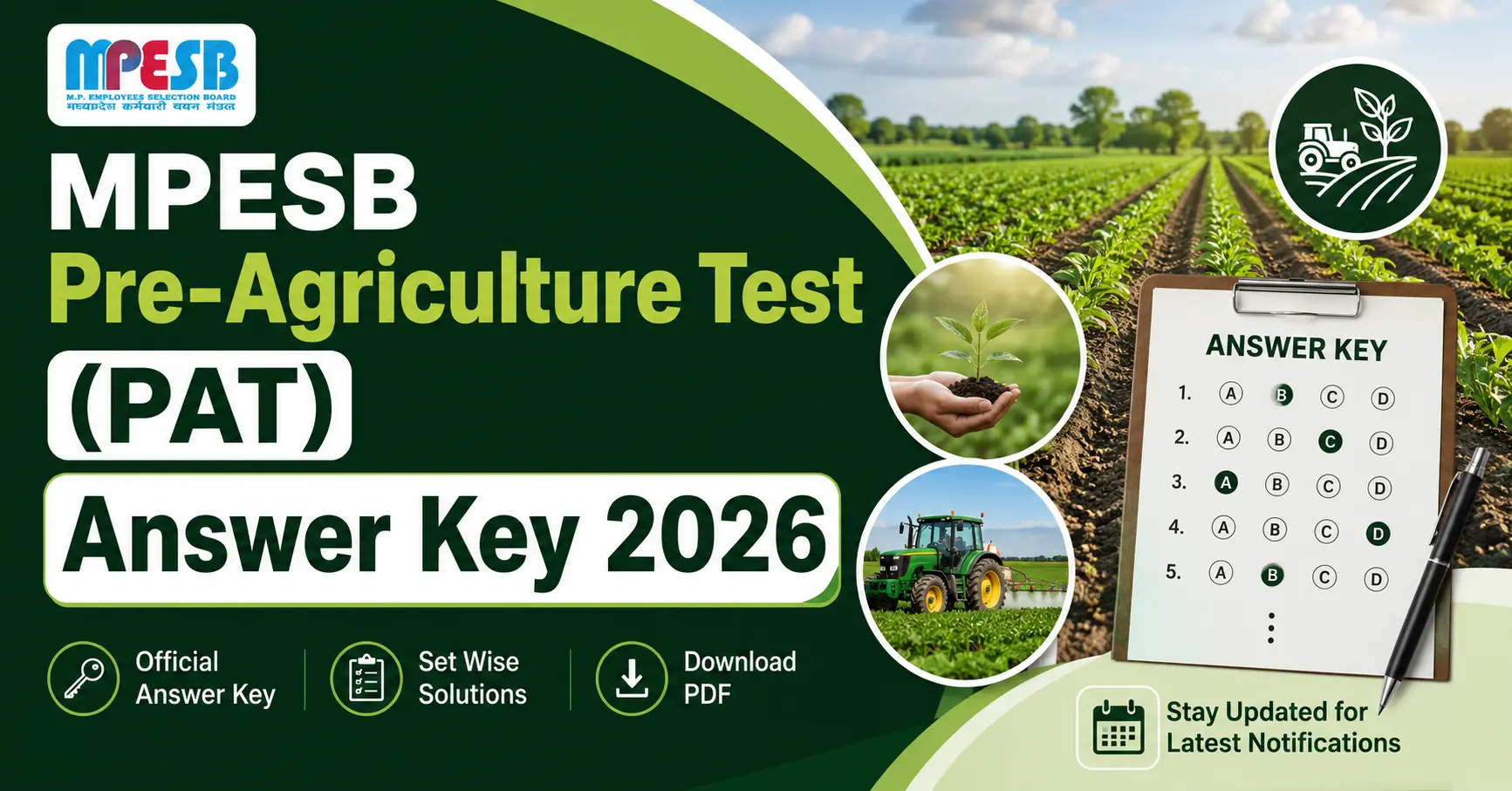 MPESB Pre-Agriculture Test (PAT) Answer Key 2026