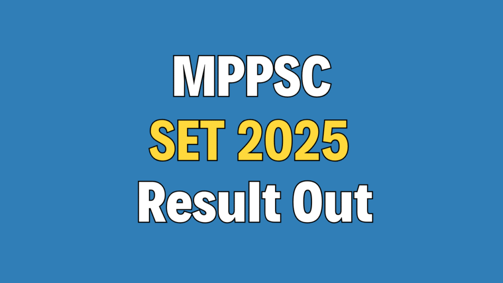 MPPSC SET 2025 Result