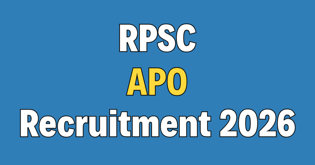 RPSC Assistant Prosecution Officer Recruitment 2026