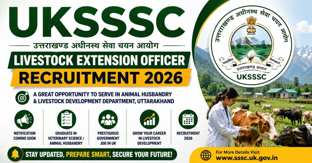 UKSSSC Livestock Extension Officer Recruitment 2026
