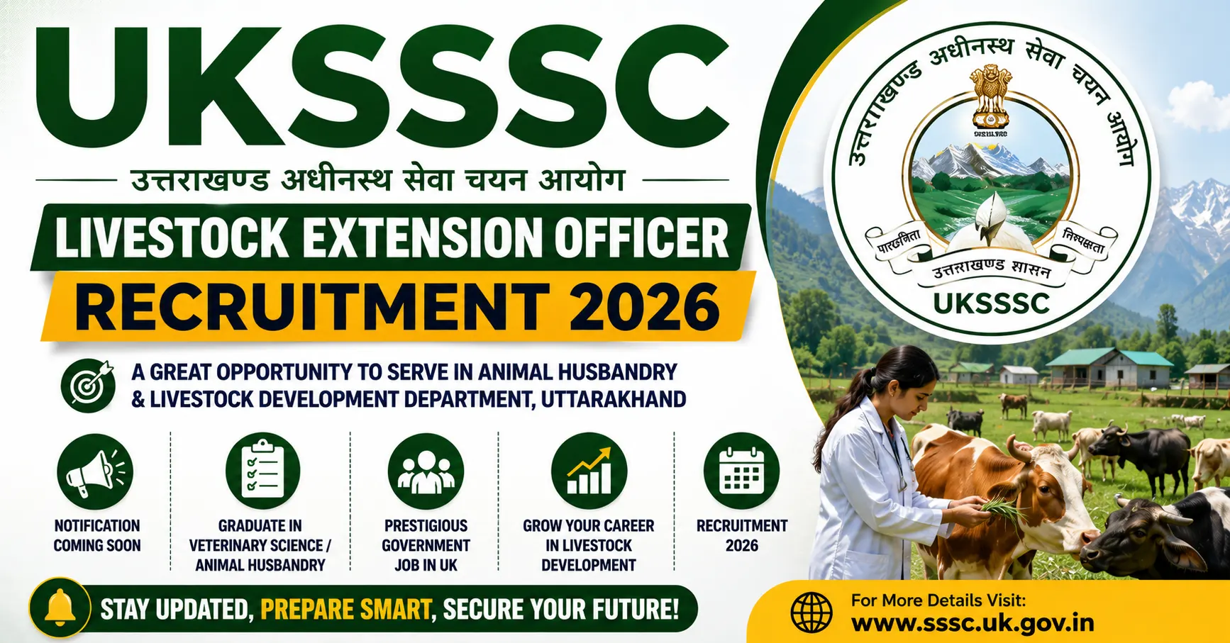 UKSSSC Livestock Extension Officer Recruitment 2026