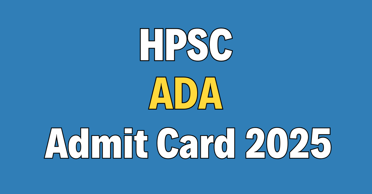 HPSC Assistant District Attorney Admit Card 2025