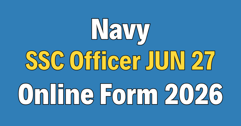 Indian Navy SSC Officer June 2027 (AT 27) Online Form 2026