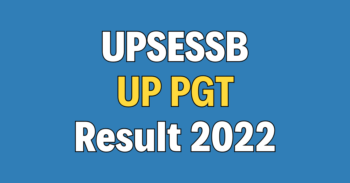 UP PGT 2022 Result