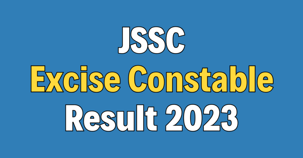 JSSC Excise Constable Result 2023